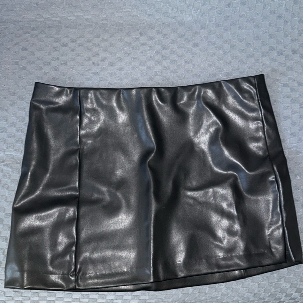 H&M- Leather mini skirt